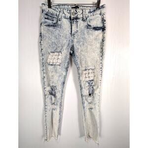 Rampage Acid Wash Distressed Jeans Women’s 11 High Rise Tapered Stretch